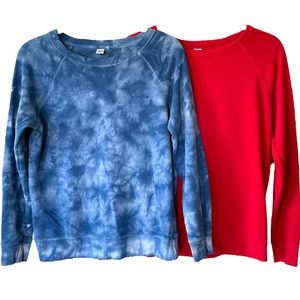 Set of 2 Old Navy Sweatshirts Navy Tie Dye Red Size XS